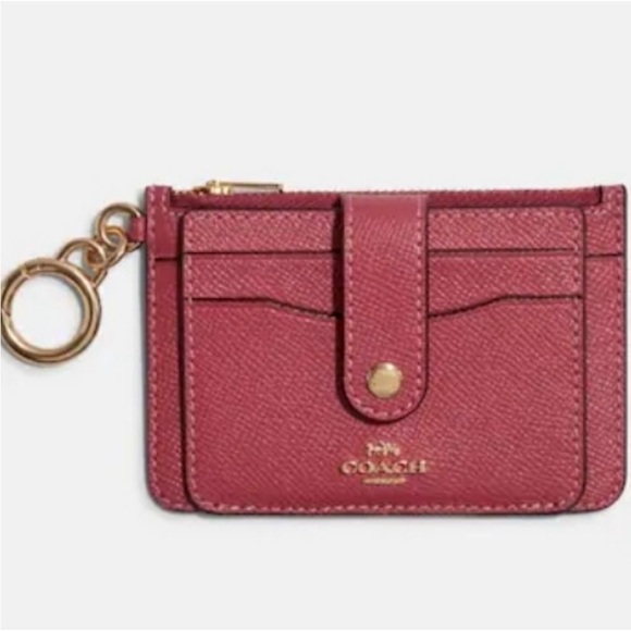 Coach Rose Card Holder with Key Ring Pink - Picture 3 of 12